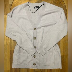 NAADAM 100% Cashmere Soft Lavender Button-Up Cardigan